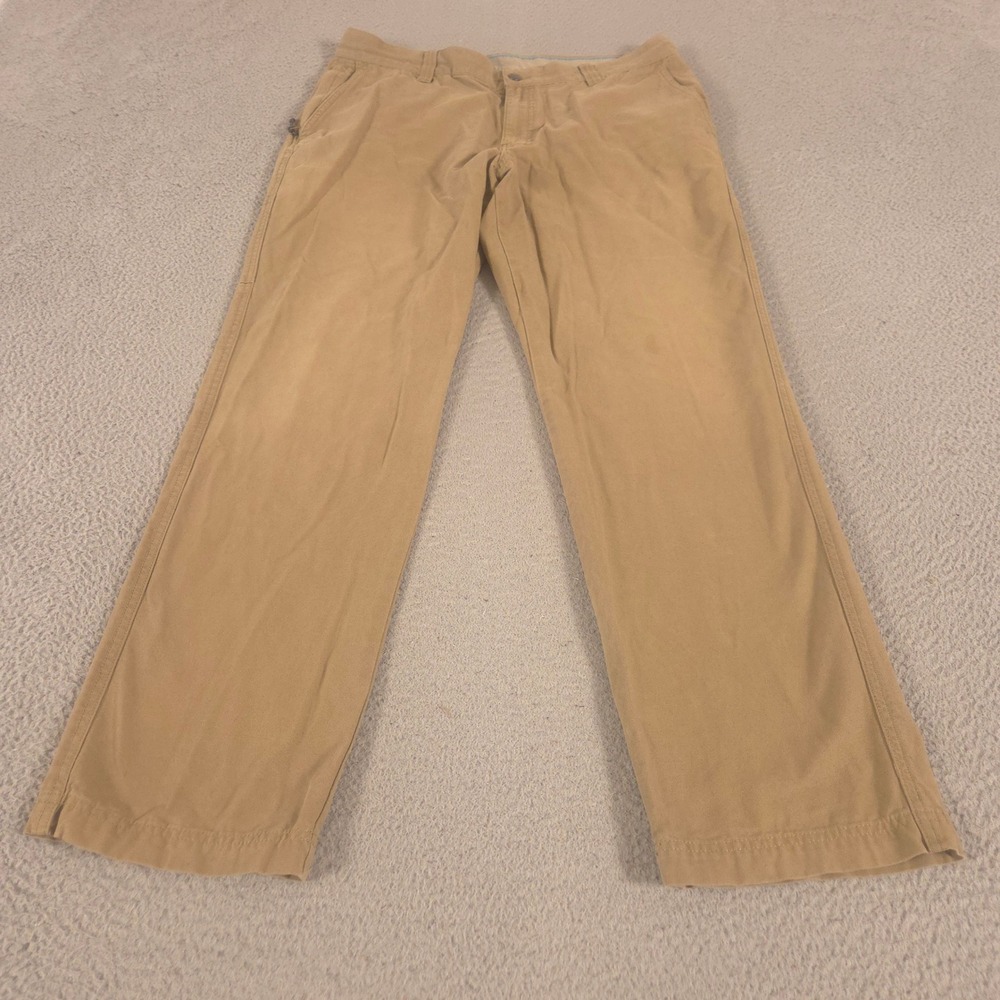Columbia Pants Mens 38x32 Tan ROC Rugged Outdoor Chino II Cotton Canvas Straight